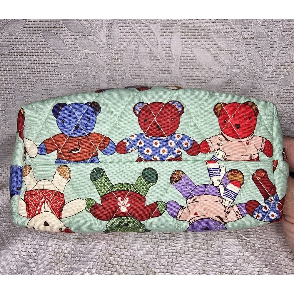 Vera Bradley Toasty Teddies Crossbody Camera Bag Green - Picture 3 of 6